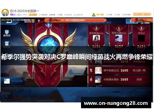 希季尔强势突袭对决C罗巅峰瞬间绿茵战火再燃争锋荣耀